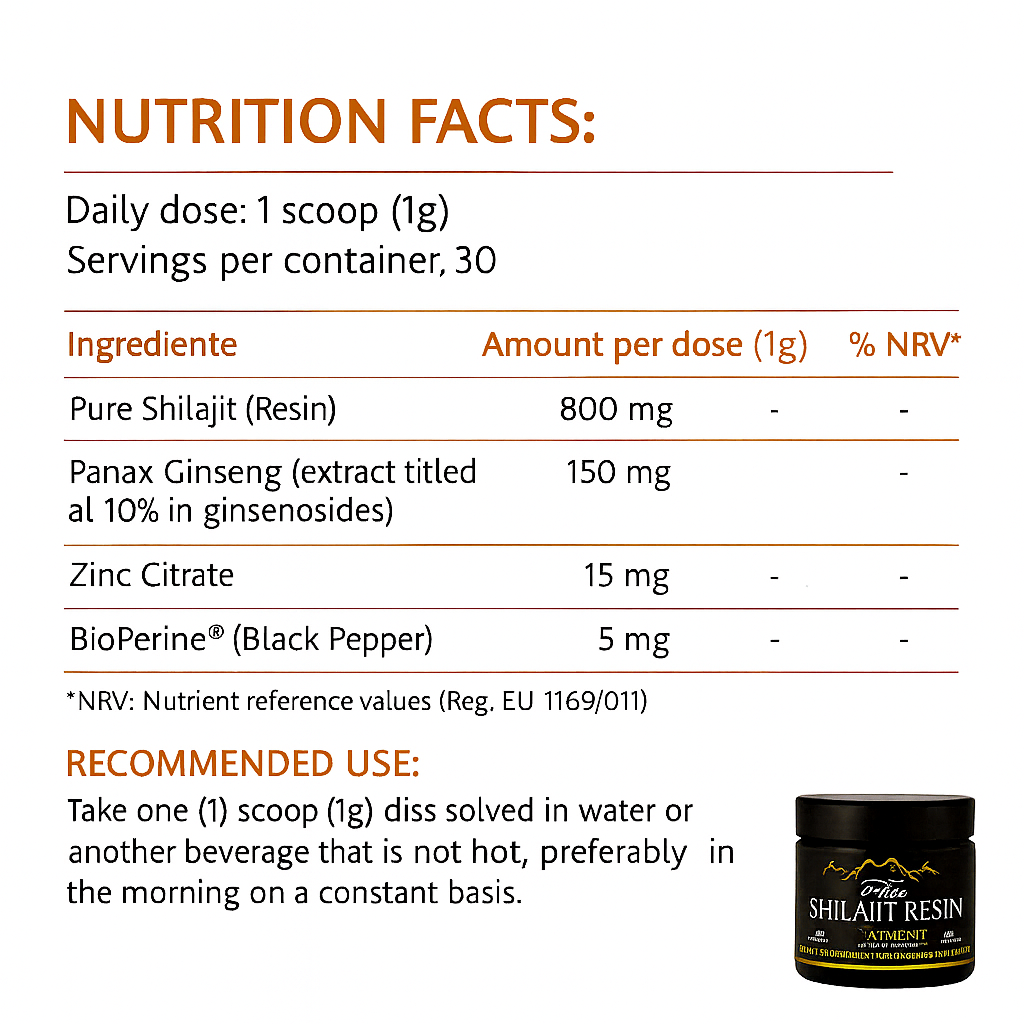 Vigore Attivo – Enhanced Pure Shilajit | Energy and Vigor