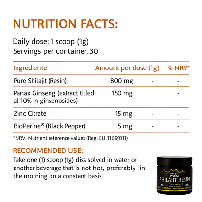 Vigore Attivo – Enhanced Pure Shilajit | Energy and Vigor